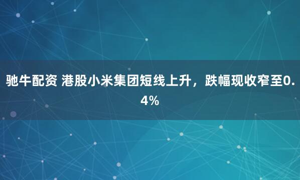 驰牛配资 港股小米集团短线上升，跌幅现收窄至0.4%